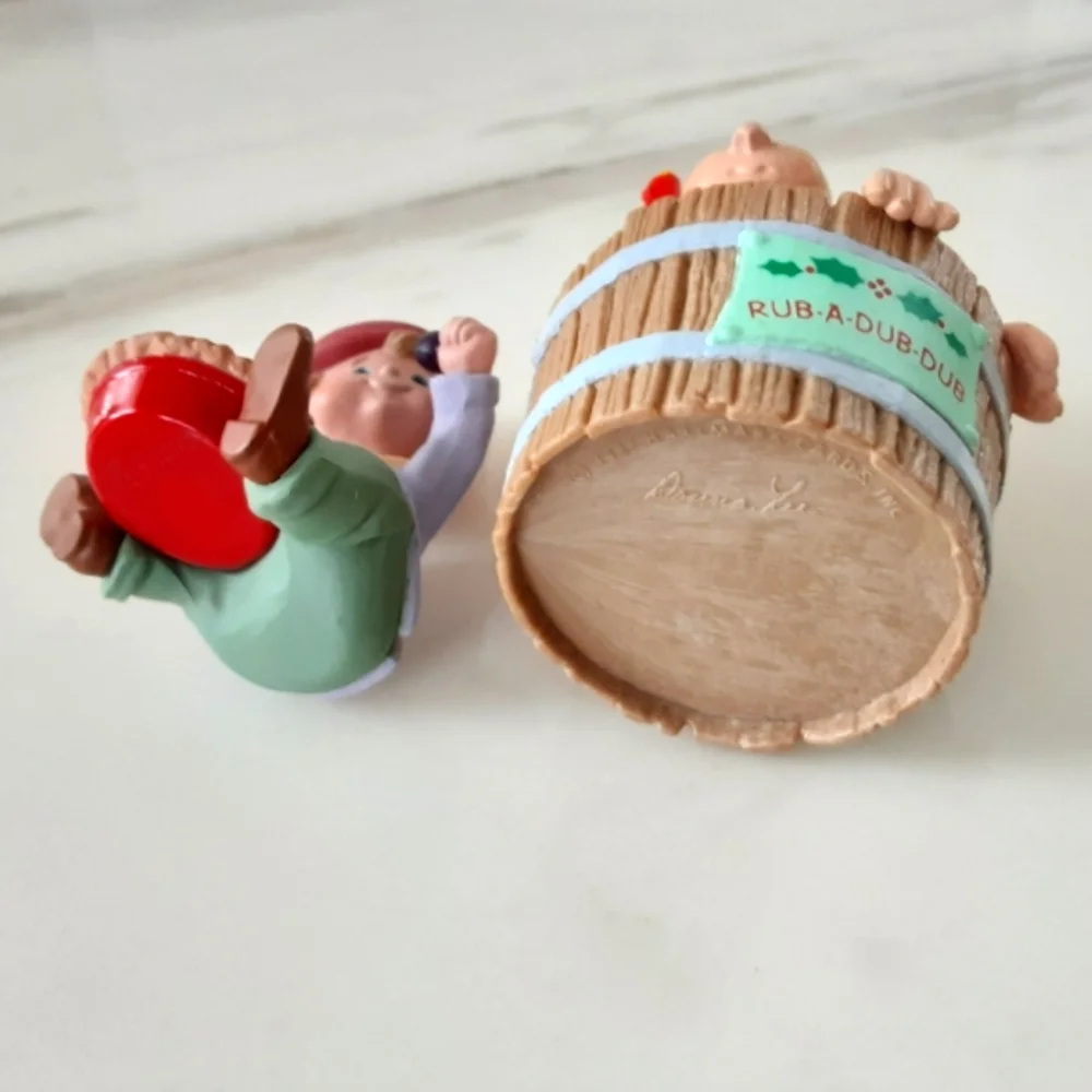 HALLMARK Ornaments Three Men In Tub | Little Jack Horner - Artists Favorites VTG